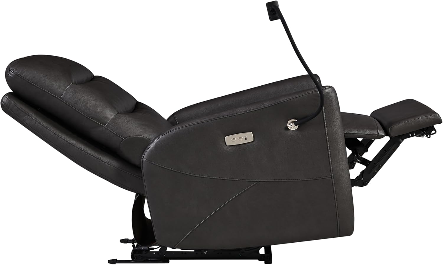 Zero Gravity USB Port and Phone Holder for Adults, Theater Seating Single Sofa for Small Space, Adjustable Lazy Boy Lounge, Easy Control, 3 Position (Grey), Leather Power Recliner Chair