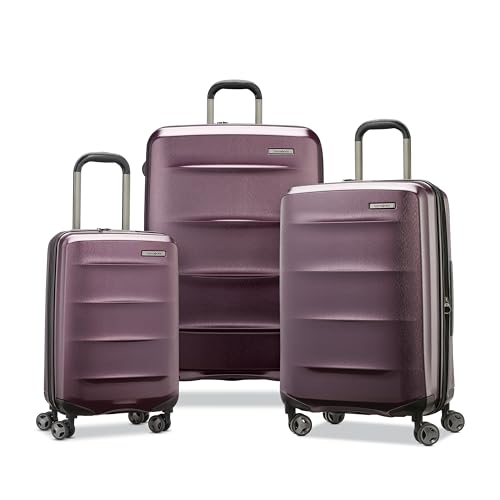 Samsonite Carry-On Pro Front Pocket Hardside Expandable 21-Inch Octiv Luggage: Durable & Impact Resistant, 360° Aero Trac Spinner Wheels, Adjustable Telescopic Handle, TSA Approved Lock - Silver