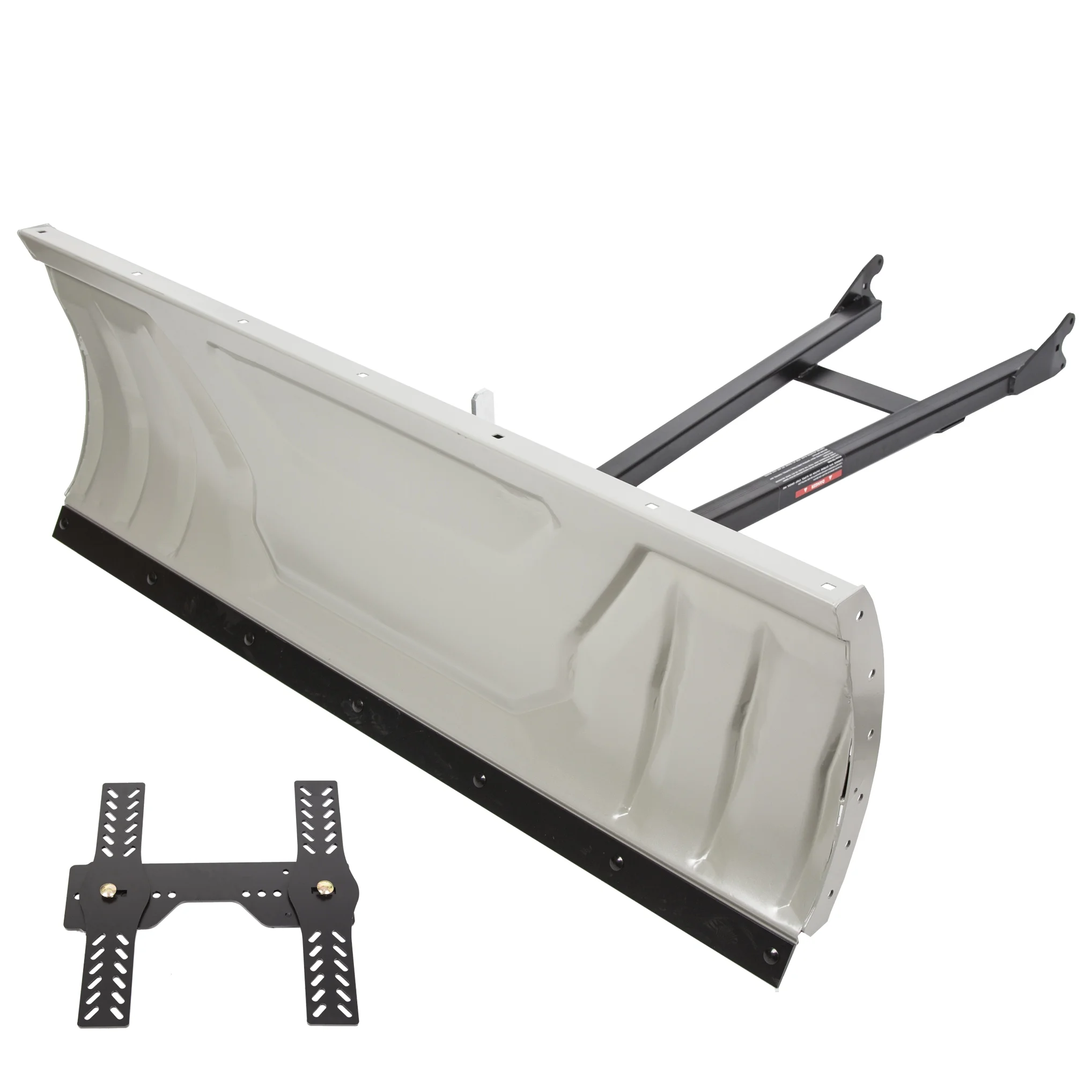 Kojem 48" Snow Plow Blade Universal Adjustable Complete for ATV Honda Kawasaki Polaris Aeon Crossland Arctic-Cat Alterra ATV Plow Kit Steel White Can Remove Soil, Gravel, Building Debris