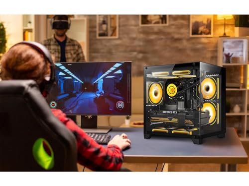 Panorama Gaming PC Desktop - AMD Ryzen 5 5600G 3.9GHz, RTX 4060 8GB, 32GB DDR4 RAM 3200, 1TB M.2 PCIE + 1TB SATA SSD, 240mm AIO, 11AC Wi-Fi, Windows 11 Pro 64-bit Desktop Computer, White