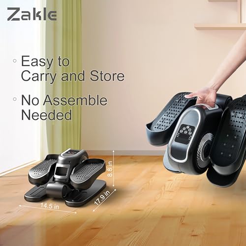 Zakle Under Desk Elliptical Machine, Ellipse Leg Exerciser w/Remote Control & 12 Adjustable Speeds, No Assembly Portable Electric Seated Pedal Exerciser, Quiet Elliptical Training Machine