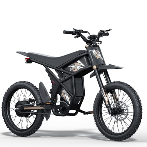 GT73 PRO/GT73 Ebike for Adults, 50MPH 60V 3000W / 37MPH 48V 2400W Eectric Dirt Bike, 36.4AH Dual Battery Dirtbike Up to 85 Miles, 25" Motorcycle Tire, UL2849 All Terrain E Bike Full Suspension
