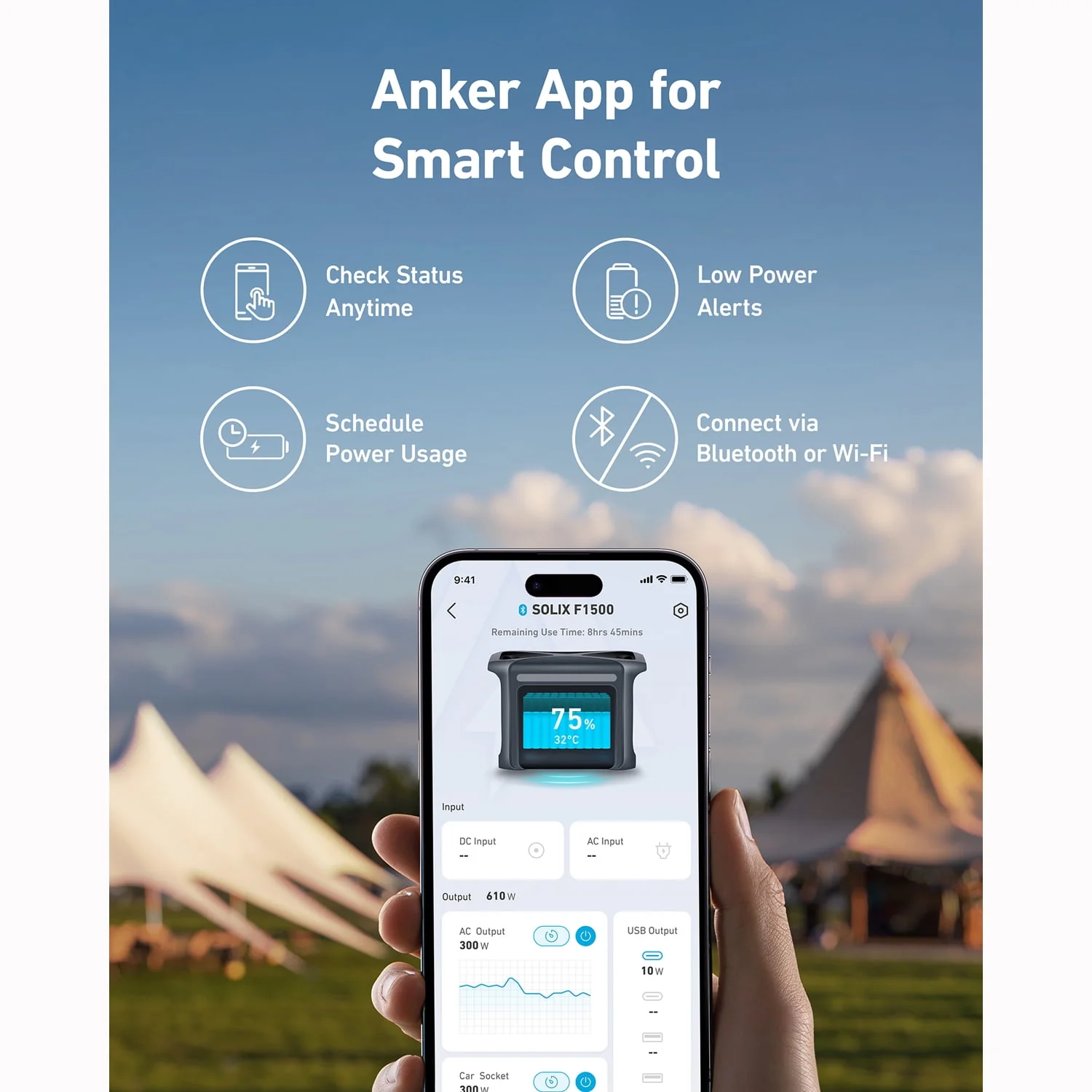 Anker SOLIX F1500 Portable Power Station - 1536Wh｜1800W | WiFi Remote Control