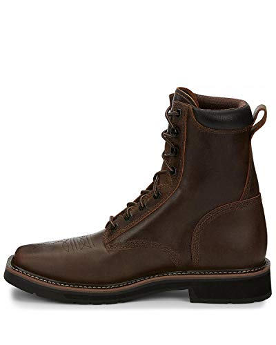 JUSTIN ORIGINAL WORKBOOTS SE682 8" Work Boot,7,D,Brown,Steel,PR