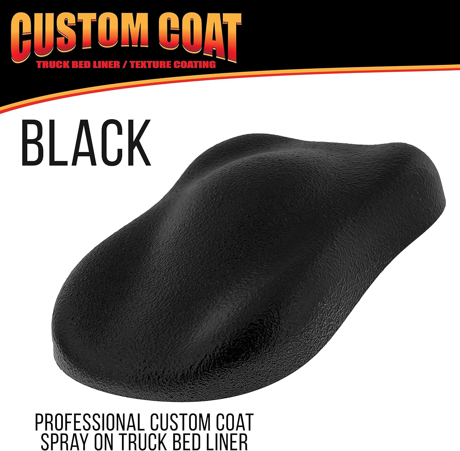 Custom Coat Black 1 Gallon Urethane Spray-On Truck Bed Liner Kit - Easy 3 to 1 Mix Ratio, Just Mix, Shake and Shoot - Professional Durable Textured Protective Coating, Prevent Rust - Car, Auto