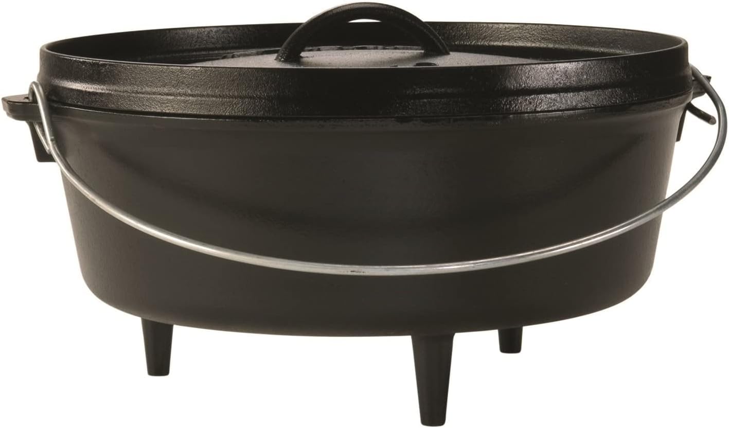 Lodge Tall Boy Tripod with 6 Quart Camp Dutch Oven and 12-Pack Aluminum Foil Dutch Oven Liners