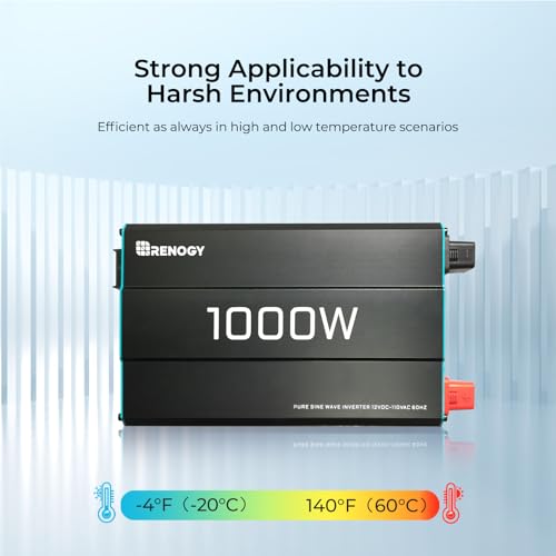 Renogy Inverter PUH, 3000W Pure Sine Wave Power Inverter with UPS Transfer Switch & Bluetooth, 12V DC to 120V AC Converter for RV, Truck, Home,Camping - 6000W Surge Power, Remote Monitoring