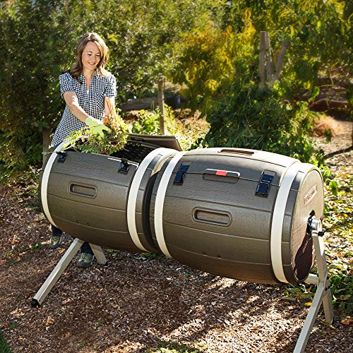 Lifetime 60309 Double Bin Rotating Composter, 100 gallon
