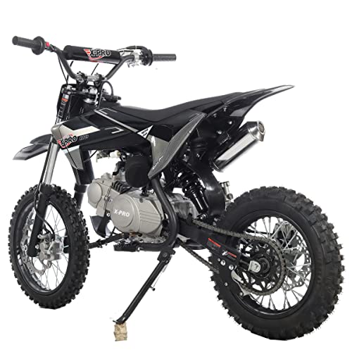 X-PRO 110cc Dirt Bike with Semi-Automatic Transmission, Kick Start, Big 14"/12" Tires! (Orange)