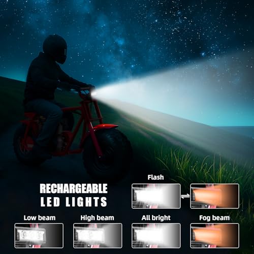 Mini Bike, Gas Dirt Bike, Minibike, Gas Powered Mini Bikes for Adults, 99cc-4 Stroke Pit Bike with Led Light, Min Dirtbike, Motorcycle Max Load 200 Lbs, Max Speed 28 Mph, Age13+