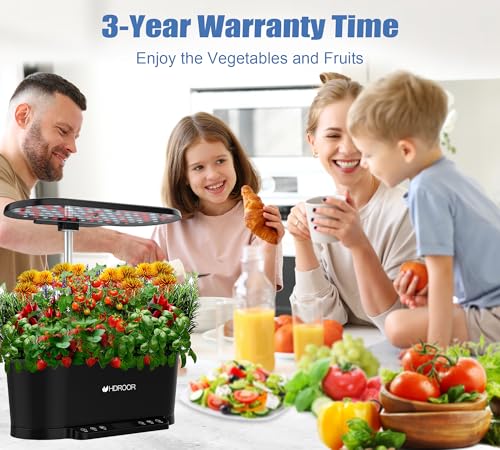 Hydroponics Growing System WiFi Control, 15 Pods Indoor Herb Garden with Grow Light, Hydroponic Growing System Automatic Timer, 30 Inches Height Adjustable Indoor Gardening System-Black