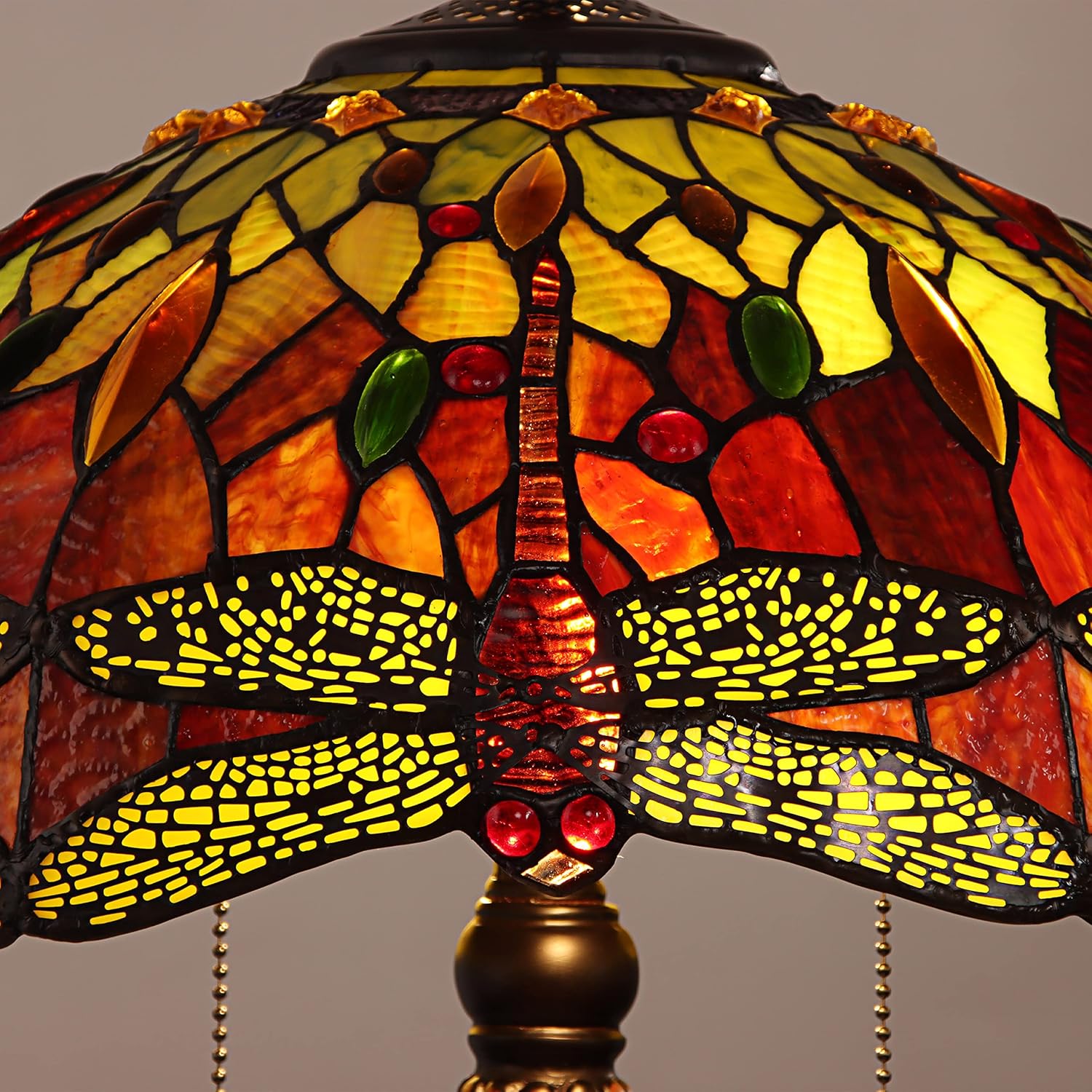 Radiance Goods Tiffany-Style 2 Light Dragonfly Table Lamp 16" Shade
