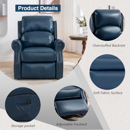 Oversized Power Lift Recliner Chair with Heat and Massage, Leather Power Recliner Chair with USB Port and Cup Holders, Big Large Recliner Chair for Seniors