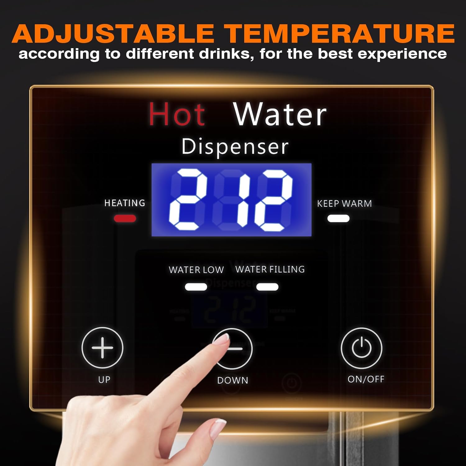 WantJoin Hot Water Dispenser Commercial Water Boiler 20L(5.2GAL)/Hour Step-Heating Electric Countertop Water Dispenser Automatic Temperature Control 32°F-212°F, for Boba Tea Coffee Shop Office 1800W