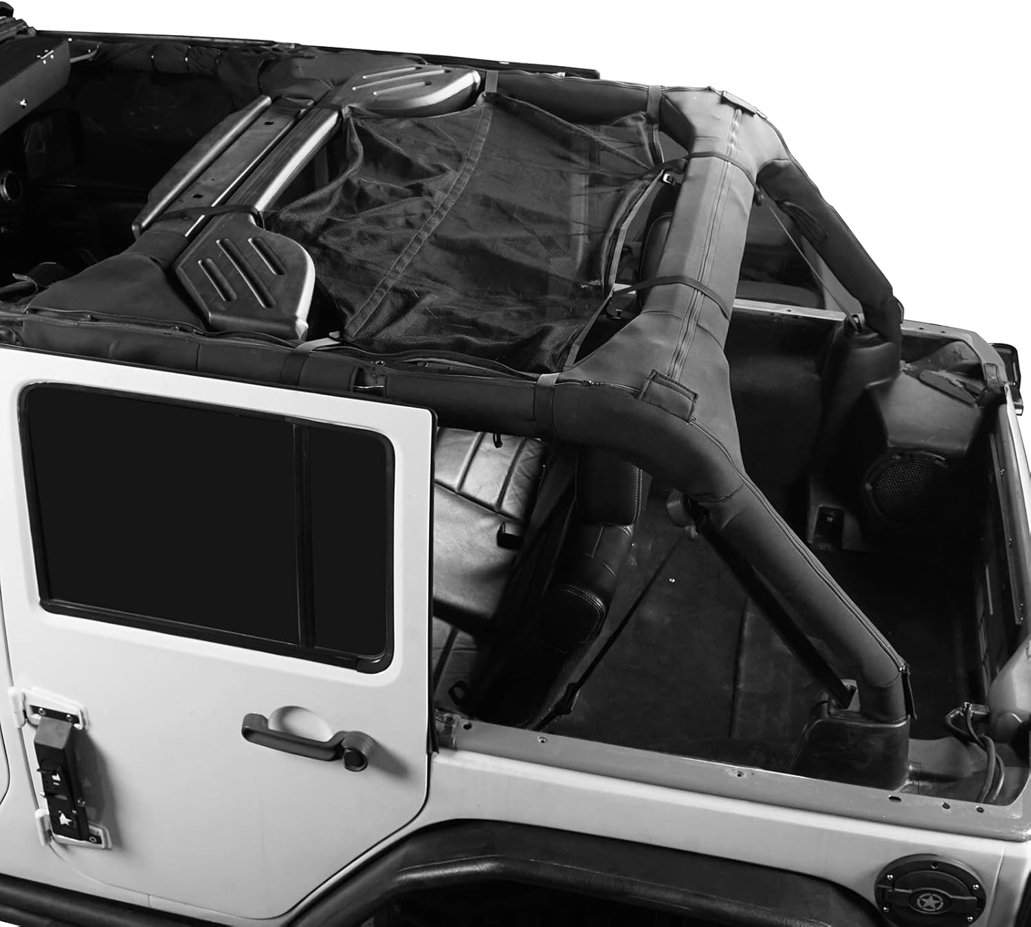Hooke Road JKU Attic Overhead Storage Cargo Net Compatible with Jeep Wrangler JK Unlimited 4-Door 2007-2018