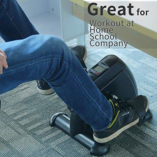 Mini Exercise Bike Seated Exerciser Stationary Pedal Bike for Legs and Arms Cycling with LCD Monitor, Portable Pedal Exerciser Arm Leg Cycle Gym Fitness