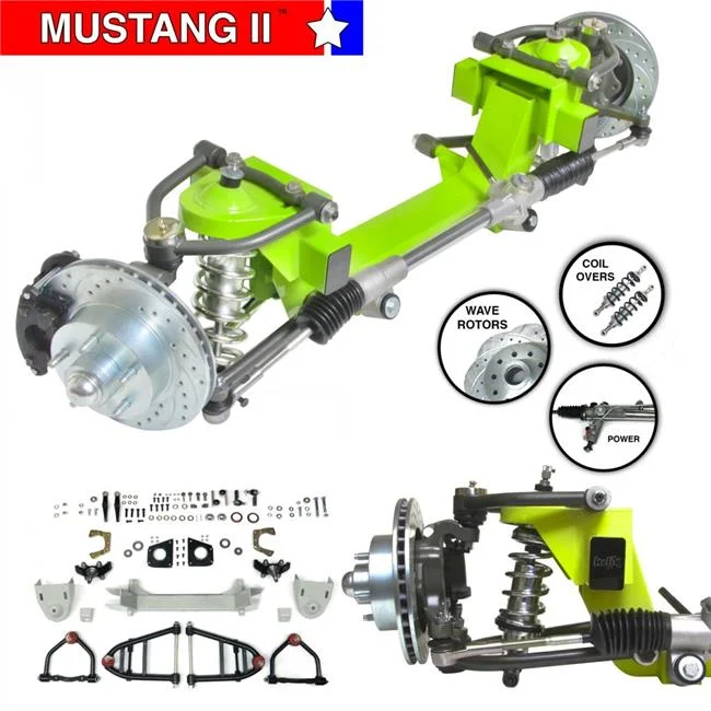 Helix Suspension Brakes & Steering  IFS Coilover Shock 2 in. Drop 5 x 4.5 Power Left Hand Drive Rack for 1949-1954 Chevy Car Mustang II