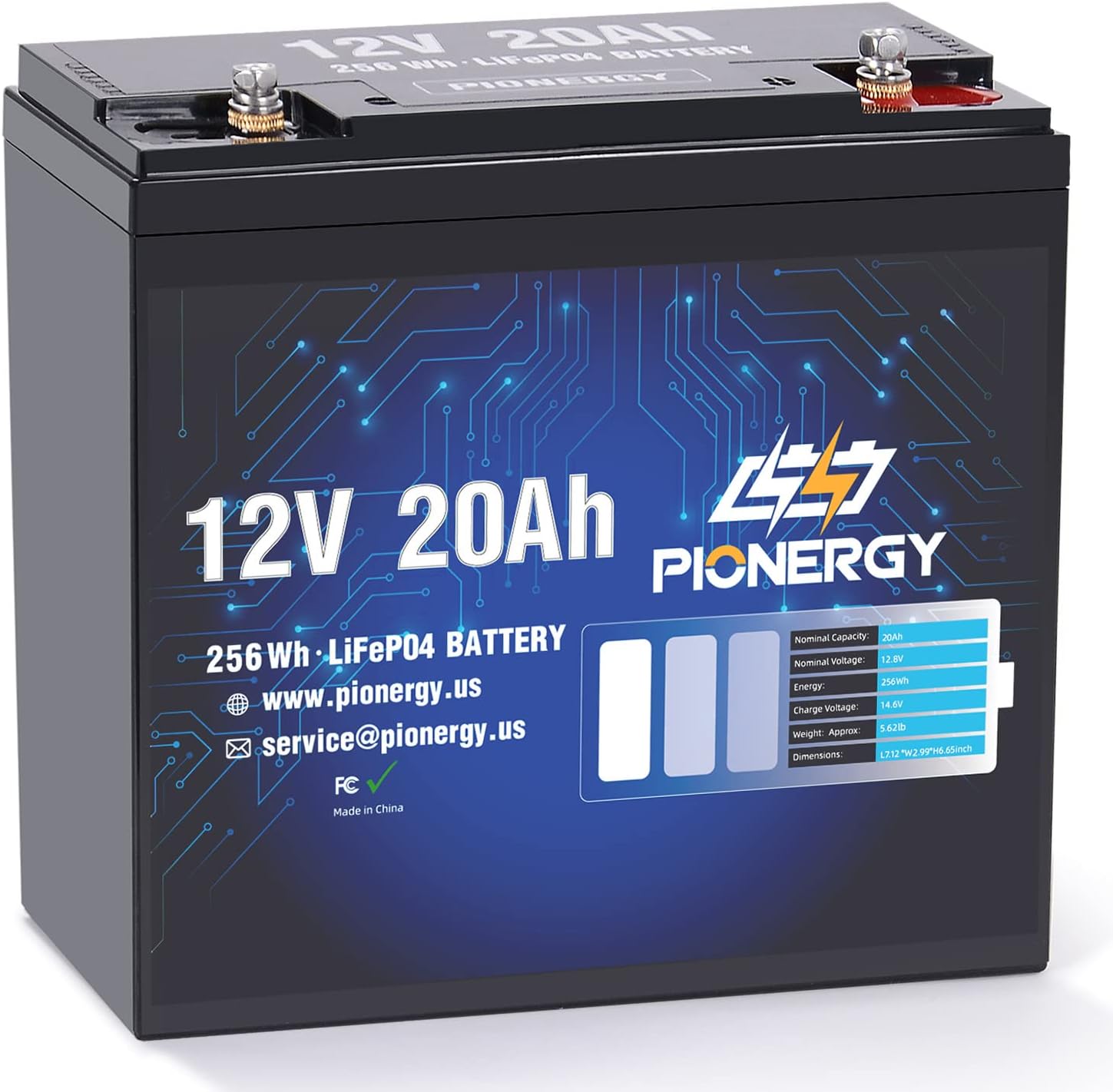 LiFePO4 Battery, Lithium Battery 4000+ Cycles Rechargeable Iron Phosphate Battery for RV, Solar Power and Backup Battery Low Self-Discharge and Light Weight with Built-In BMS (12.8V 6 Ah)
