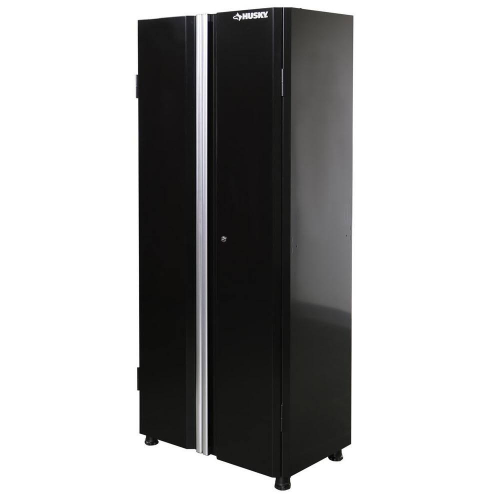 Husky 72 in. H x 30 in. W x 18 in. D Steel Tall Garage Cabinet Black / Steel / Modern