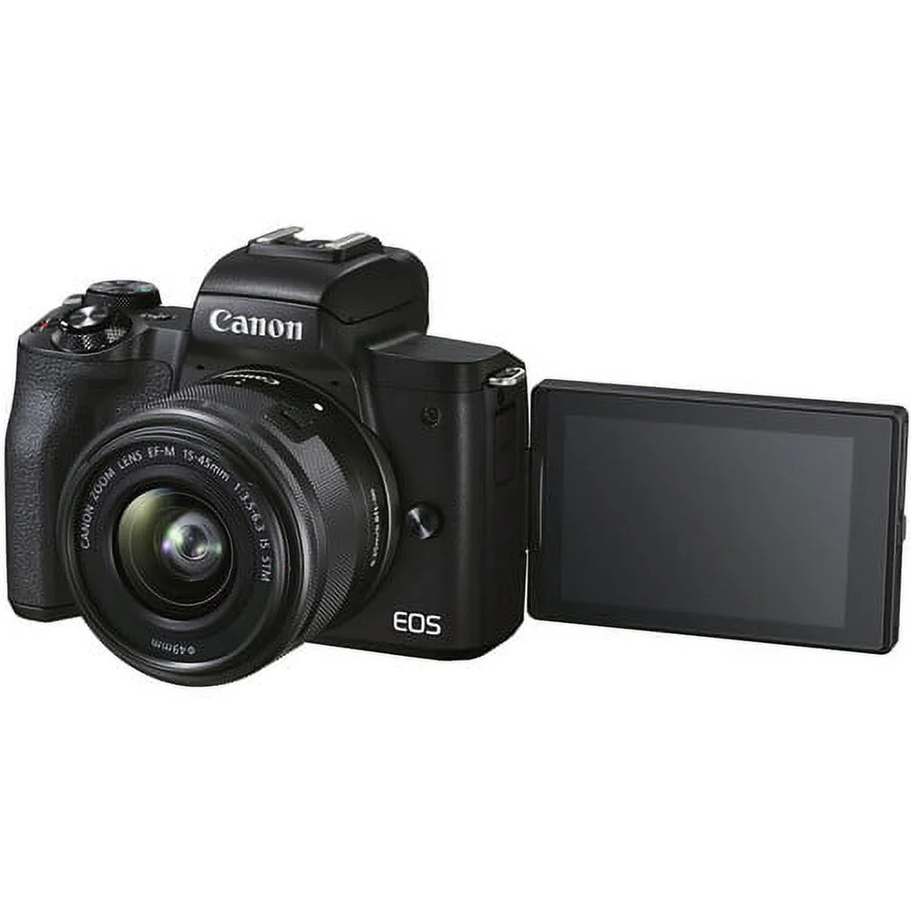 Canon EOS M50 Mark II Mirrorless Camera with 15-45mm and 55-200mm IS STM Lenses (Black) (4728C014) +Deal-expo Essential Bundle