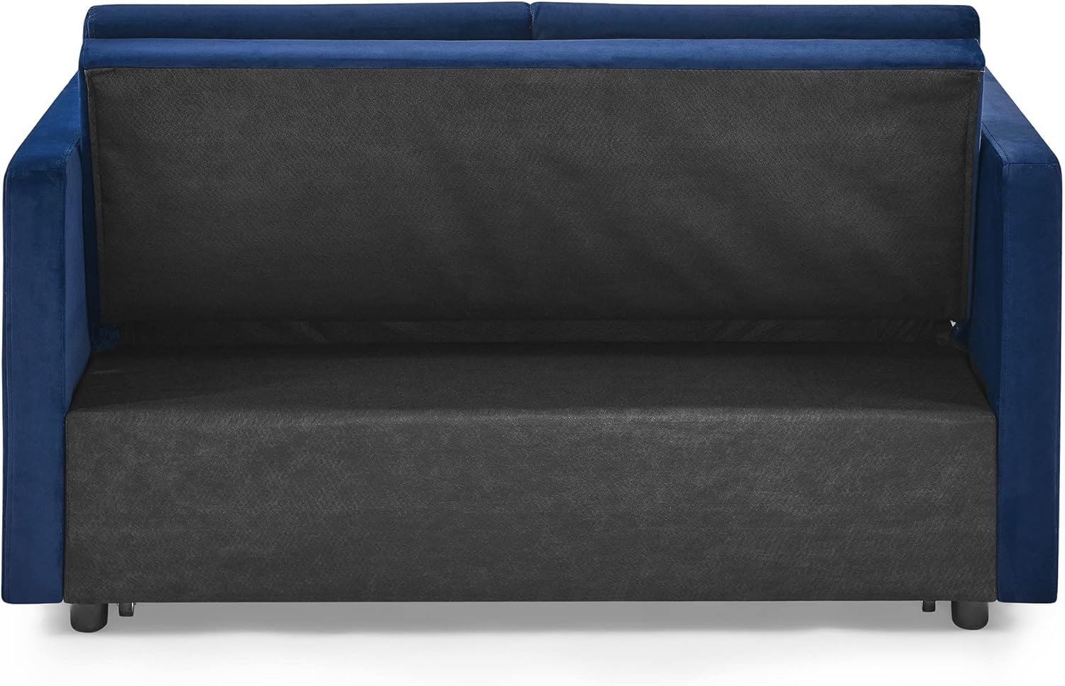 3-in-1 Multi-Functional Convertible Sofa Bed, Comfy Upholstered Sleeper Loveseat Futon Couch Pull, Chaise Lounge with Adjustable Backrest Sofabed, Blue 54.5"