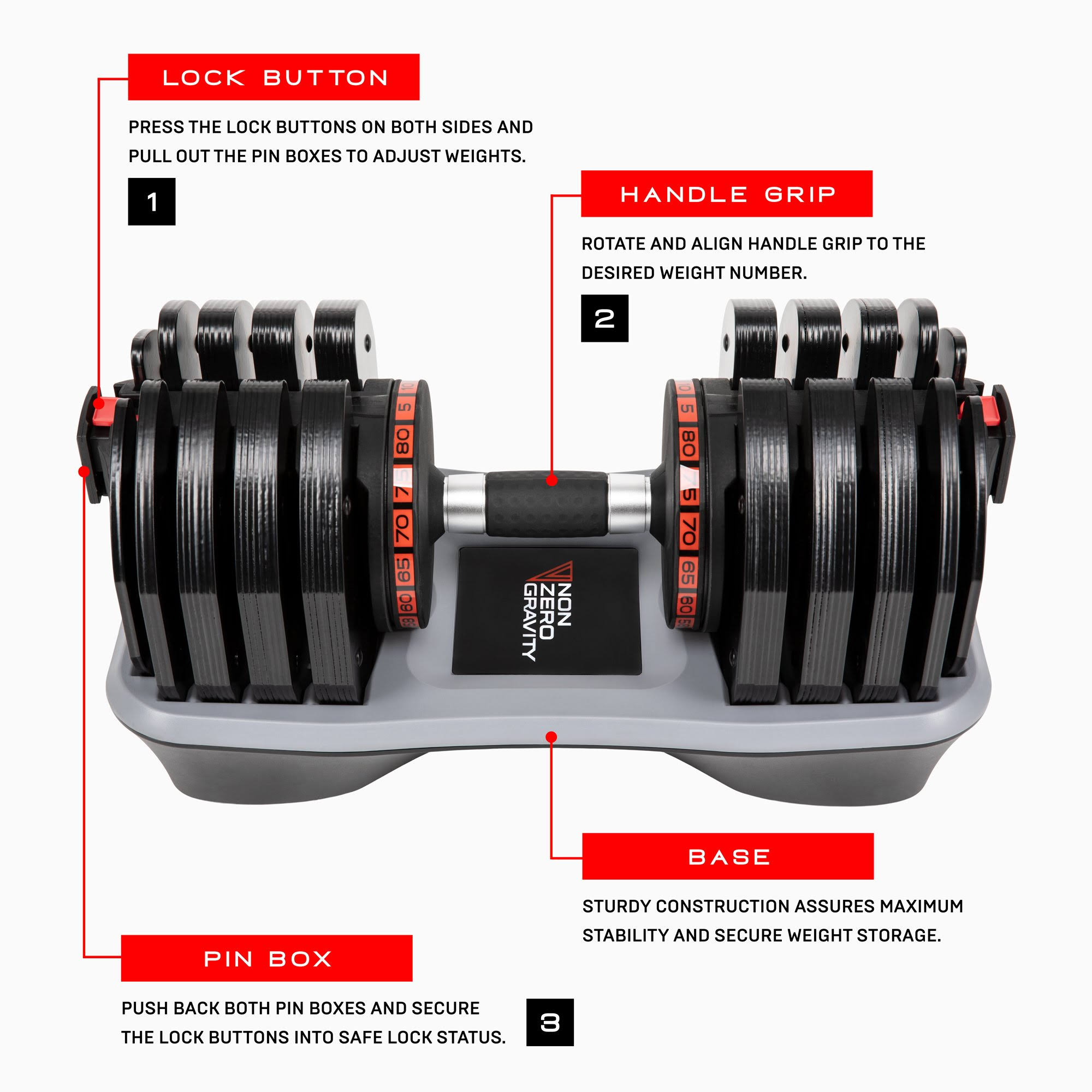 NonZero Gravity PowerDyne Adjustable Dumbbell Set