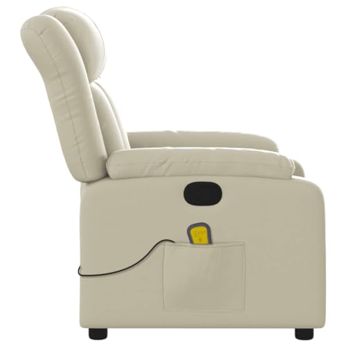 Massage Recliner Chair Cream Faux Leather,UltraComfortable Massage Recliner Chair with Adjustable Positions and, Massage Living Room Furniture