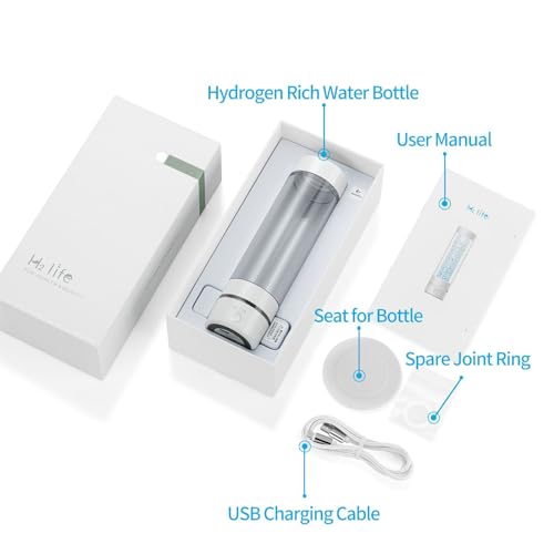 H2 Life Hydrogen Sport Water Bottle, Professional Hydrogen-Rich Water Generator with SPE and PEM, 320ml 3200PPB Dual Mode Hydrogen Water Maker ionized for Travel Hiking Swimming
