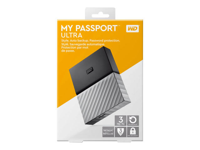 WD My Passport Ultra 3 TB External HDD - WDBFKT0030BGY - USB 3.0