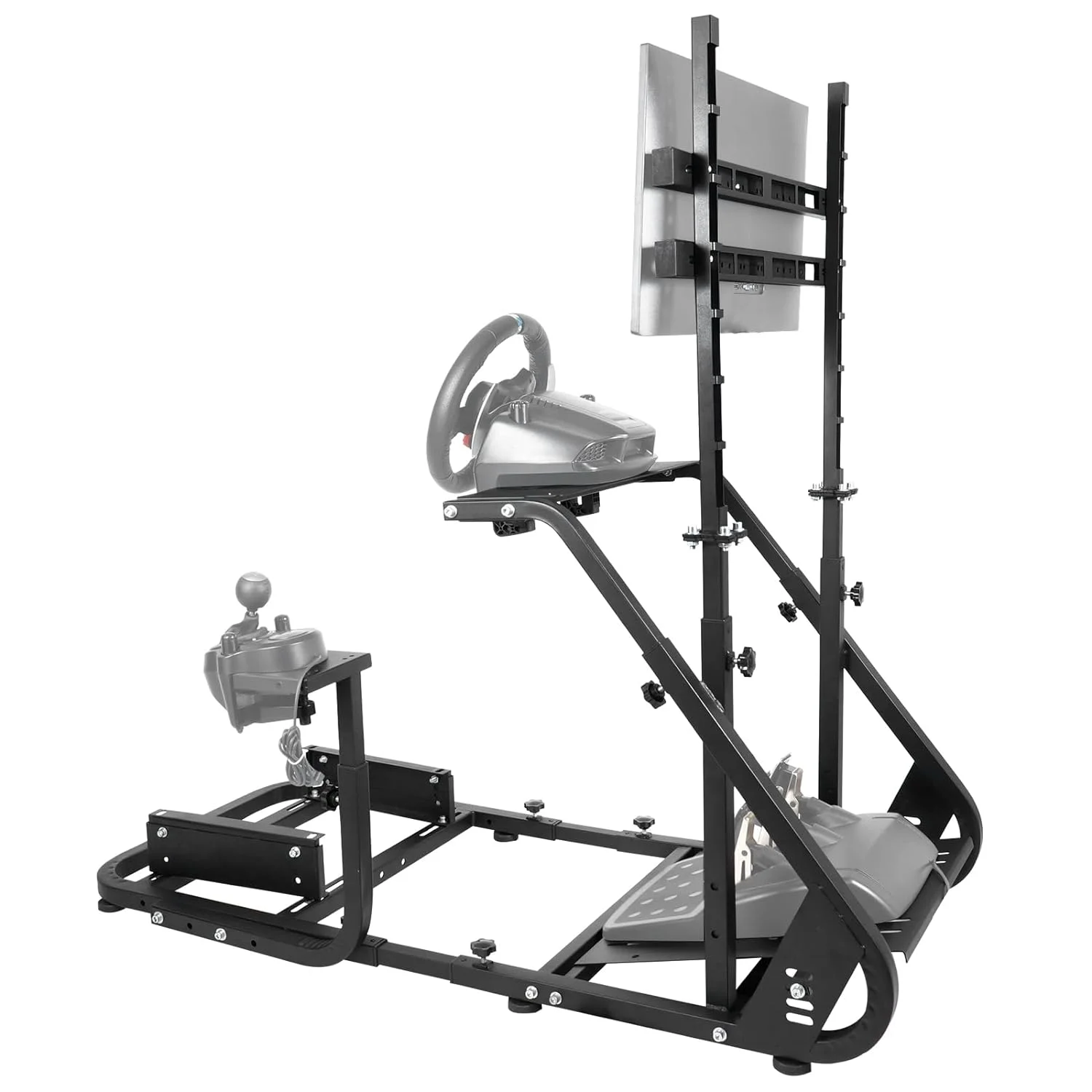 Supllueer Racing Simulator Cockpit Wheel Stand with Monitor Stand Fit Logitech Fanatec Thrustmaster