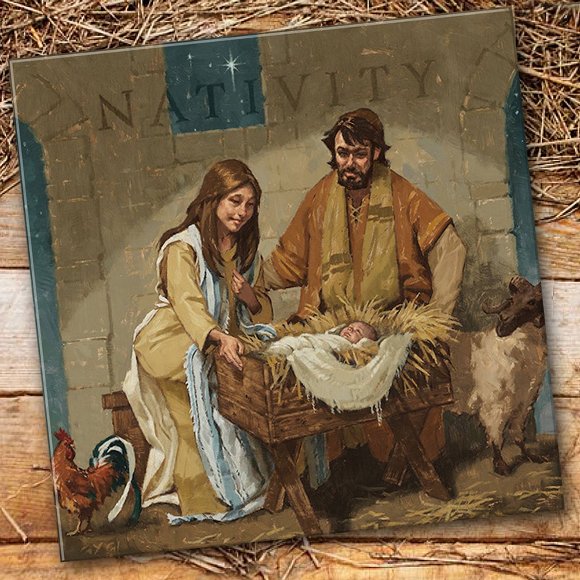 Sullivans Darren Gygi Holy Family Canvas, Museum Quality Giclee Print, Gallery Wrapped, Handcrafted in USA 20x22W Brown