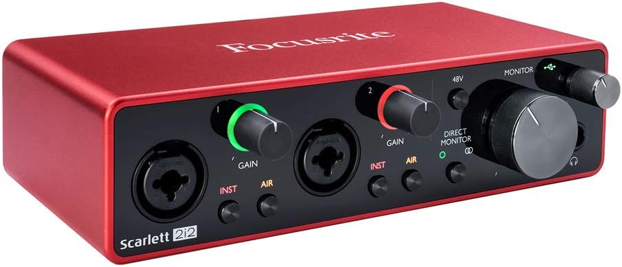 Focusrite Scarlett 2i2 USB Audio Interface (3rd Gen) with Pop Filter & XLR-XLR Cable Bundle