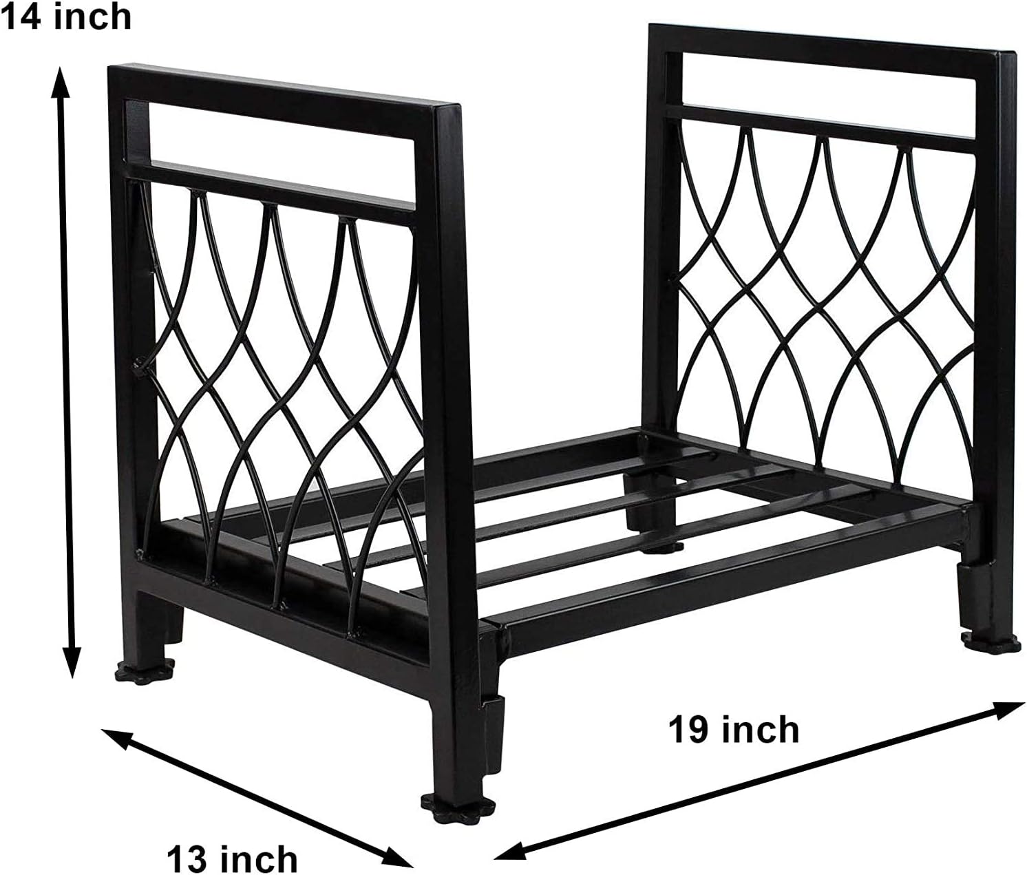 MYFIREPLACEDIRECT Firewood Rack with Log Bag 19 Inch Fireplace Log Holder Indoor Indoor/Outdoor Wood Storage Log Rack Decorative Heavy Duty Steel Firewood Carrier Stove Stacking Rack…