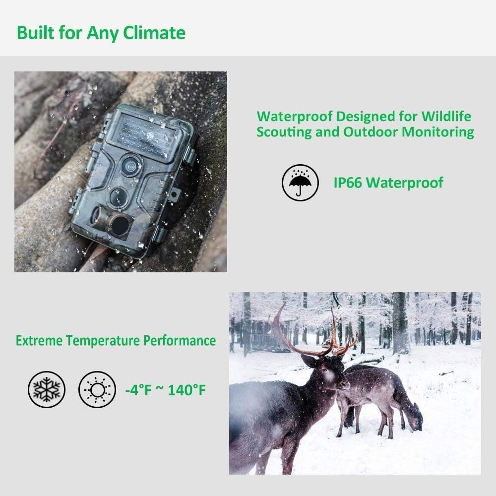 GardePro A3 Trail Camera 24MP 1080P, H.264 HD Video, Clear 100ft No Glow Infrared Night Vision, 0.1s Trigger Speed, 82ft Motion Detection, Waterproof Cam for Wildlife Deer Game Trail Pack of 2
