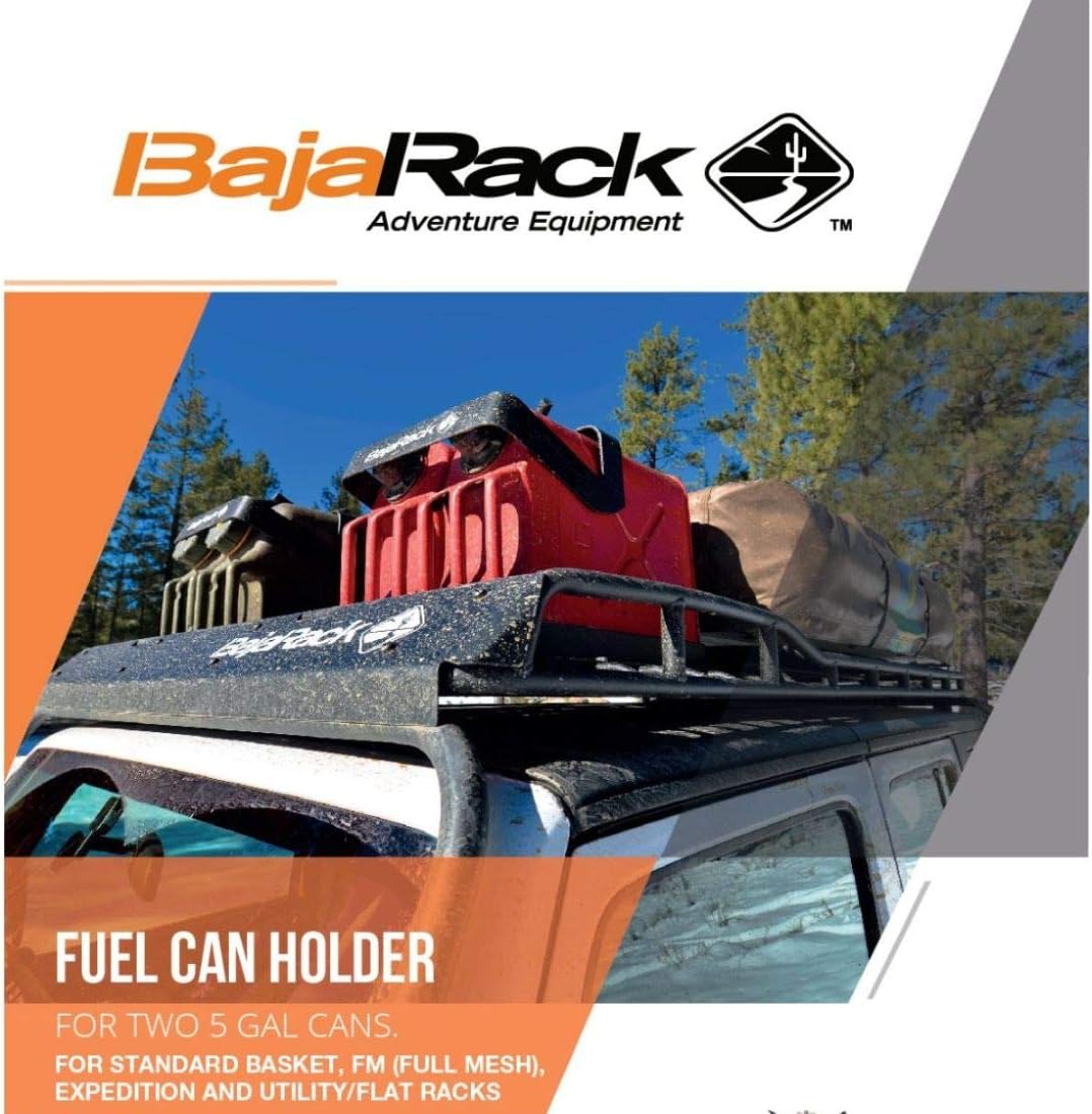 BAJARACK ADVENTURE EQUIPMENT Fuel Can Holder Mount for Two 5 Gallon Gas Cans