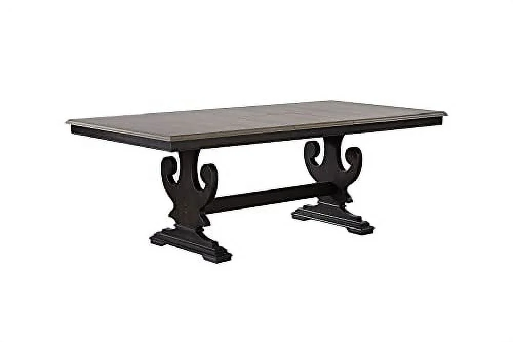 Kings Brand Furniture - Kearny 9 Piece Extendable Wood Dining Set, Table & 8 Chairs, Black/Brown
