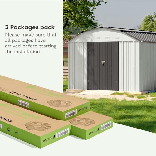 Patiowell 3 x 3 FT Outdoor Storage Shed,Small Garden Tool Storage Shed with Sloping Roof and Single Lockable Door, Outdoor Shed for Backyard Garden Patio Lawn, Grey