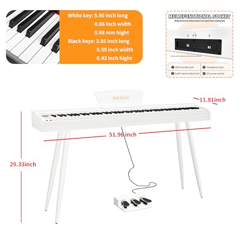 88 Key Fully Weighted Electric Piano Keyboard Hammer Action Full-size Digital Pianos for Beginners Adults Wooden Upright Piano with Sheet Music Stand Triple Pedal, Supports USB-MIDI Black