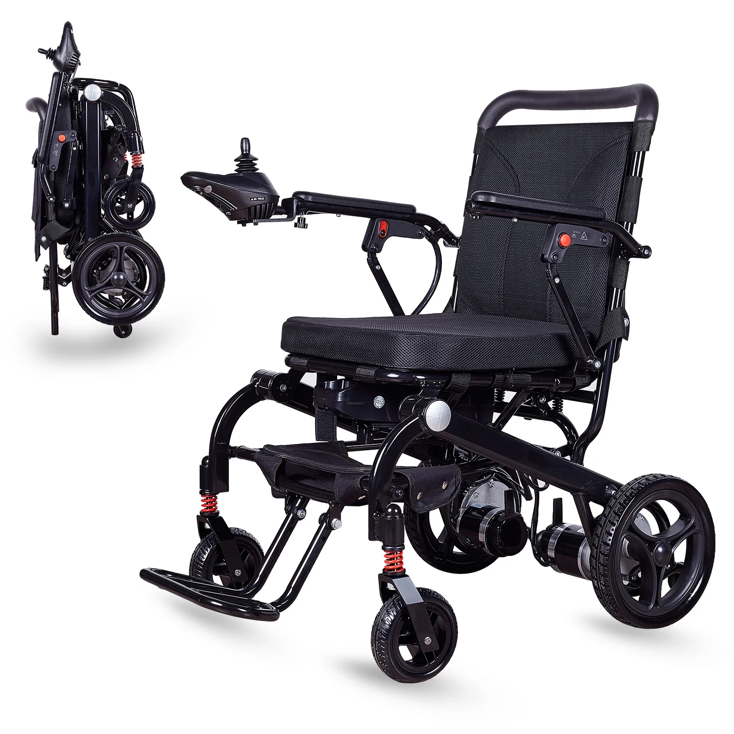 Lightweight (Net Weight 40lbs) Foldable Electric Wheelchair - Black