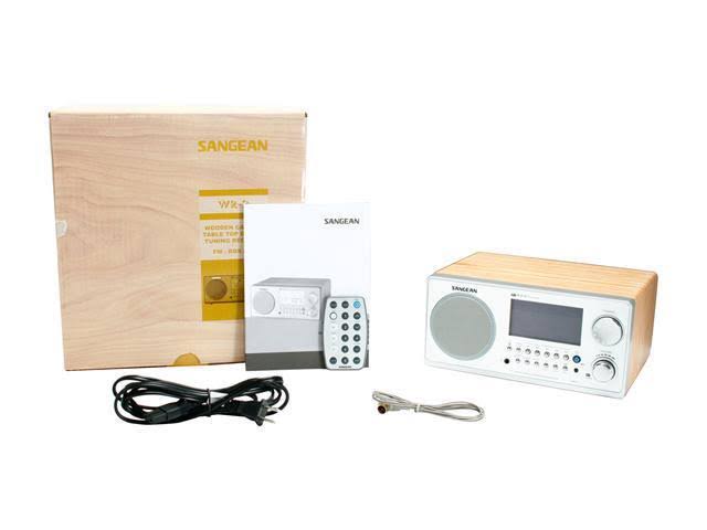 Sangean WR-2 FM/AM Wooden Cabinet Table Top Digital Tuning Receiver, Walnut