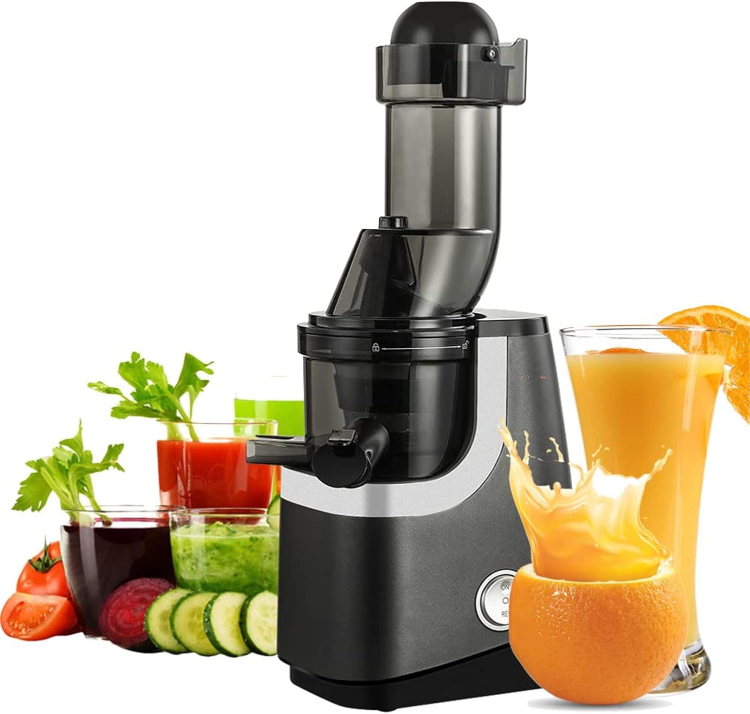 45RPM Electric Auger Juicer Vegetable and Fruit Juice Extractor,Professional Slow Masticating Juicer,High Juice Yield Extract Juice for Fruit & Vegetables