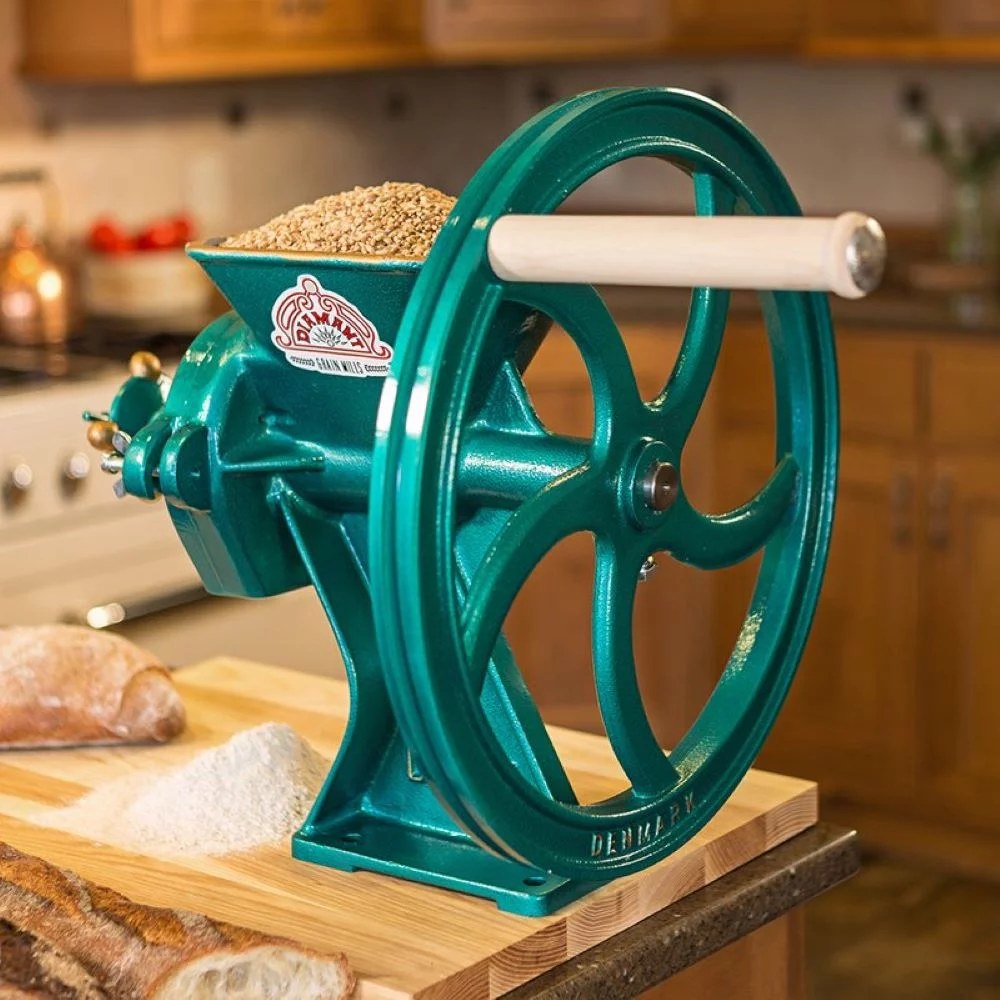 Diamant Hand Grain Mill, Heavy Duty Easy to Use Manual Crank Coarse to Fine Flour Mill for Dry to Oily Grains, Steel and Iron, 56 pounds