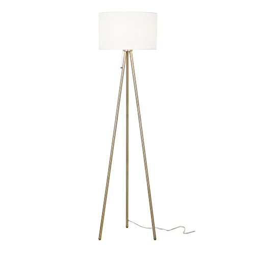 Catalina Lighting 22965-000 Mid-Century Modern Tripod Floor Lamp, Standing Lamp, Living Room Floor Light, LED Bulb NOT Included, 61.25", Antique Brass
