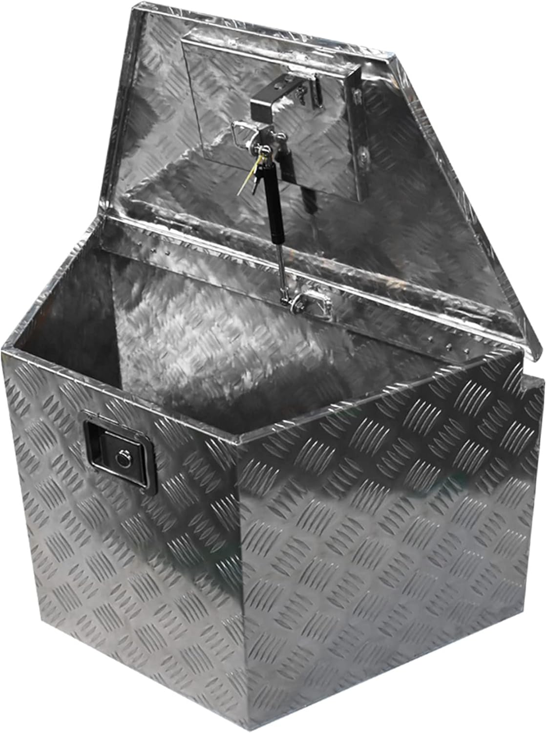 29in Aluminum Trailer Tongue Tool Box Diamond Tread for Pick Up Truck Bed RV ATV w/Lock & Keys 29 x 15 x 18in (L x W x H) Silver 1.5mm Thickness