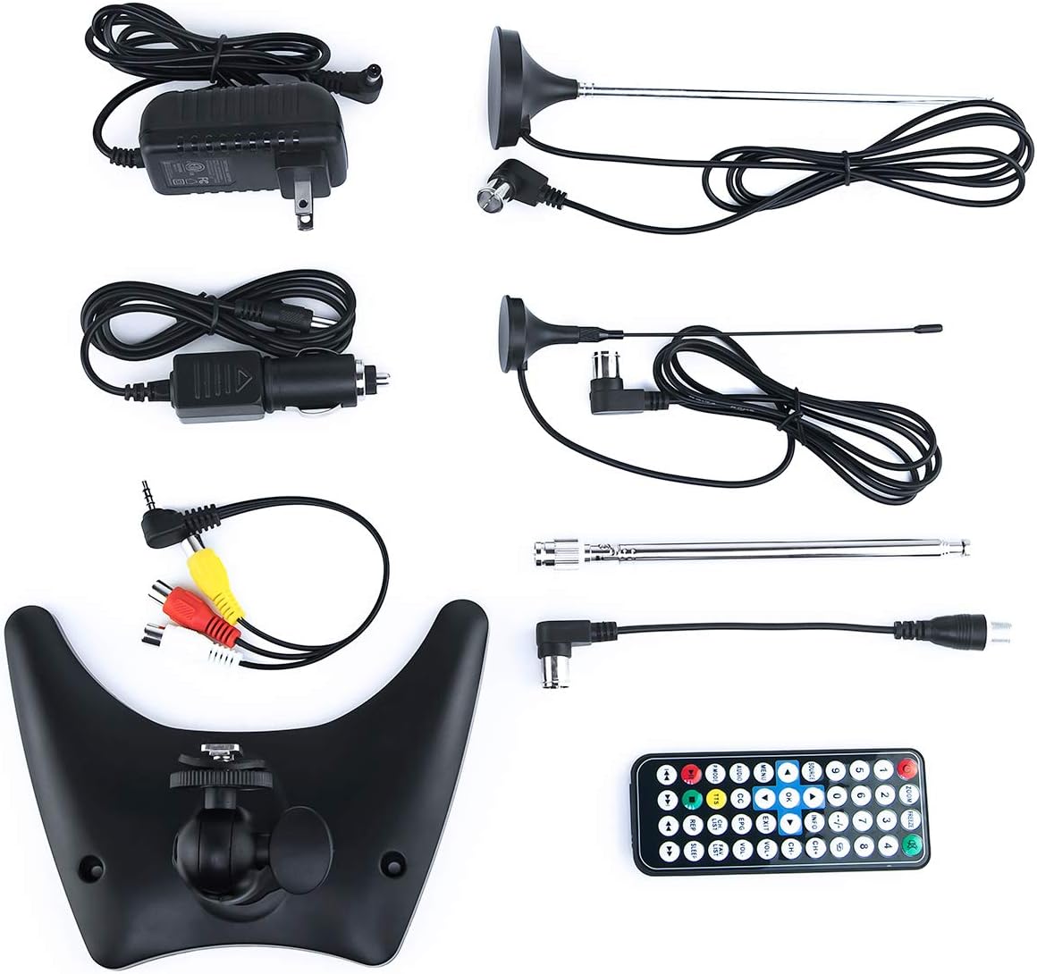 Tyler TTV706 10” Portable Widescreen 1080P LCD TV with Detachable Antennas, HDMI, USB, RCA, FM Radio, Built in Digital Tuner, AV Inputs, AC/DC, (3) Antennas, and Remote Control
