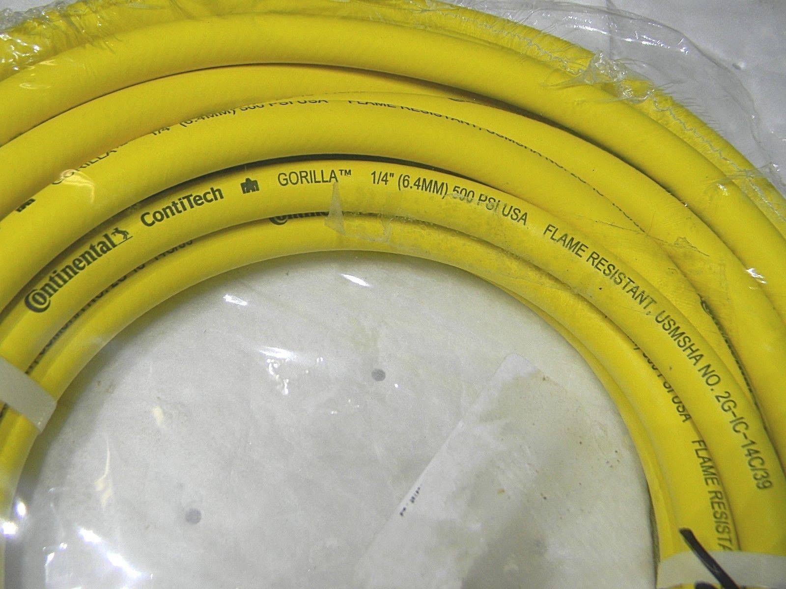 Continental ContiTech Gorilla Yellow Nitrile Rubber Multipurpose Industrial Hose ASSEMBLY, 1/4x22 NPT Male 20132763