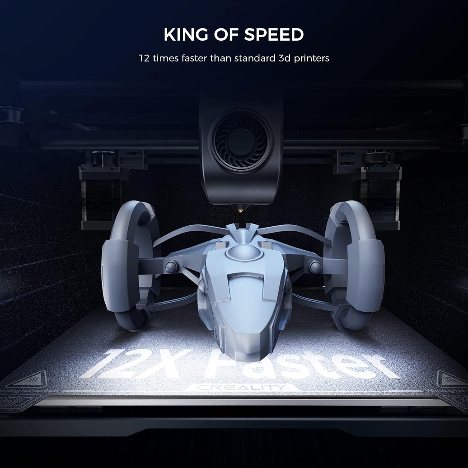 Creality K1 3D Printer 600mm/s Printing Speed 32mm³/s Max Flow Hotend 300°C High-Temperature Nozzle Direct Extruder Auto Leveling Self-Test with One Tap Solve Ringing with G-Sensor with Hyper Blue