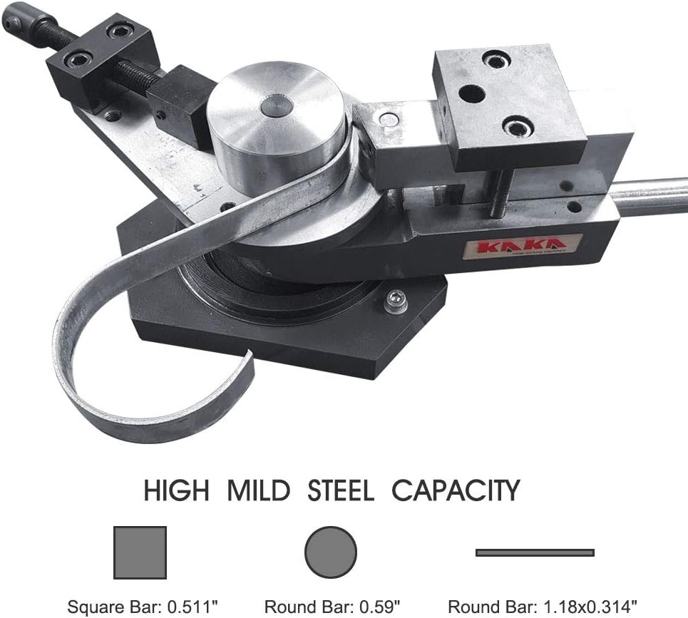KAKA SBG-40 Heavy-Duty Universal Bender, High Capacity Flat Bar, Square Bar and Round Bar Metal Bender, Combination of Scroll, Radius and Angle Bending, High Precision Metal Bender