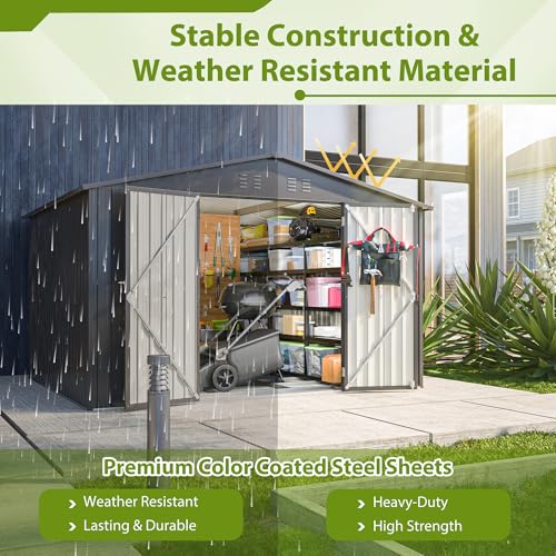 6x4 Ft Outdoor Storage Shed, Heavy-Duty All-Weather Tool Shed with Lockable Doors, Durable Resin Construction for, Patio & Backyard Organization Black