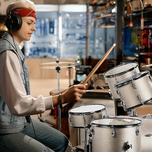 Ktaxon 22 Inch Adult Drum Set, 5-Piece Full-Size Drums Kit with Cymbal Stands, Hi-hat Stand, Sticks, Drum Pedal, Stool & Floor Tom for Beginner Teens Student (Blue)